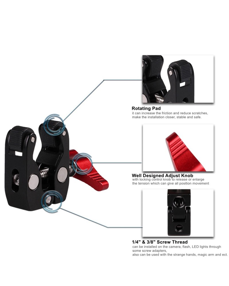 Multifunction Ball Head Clamp Ball Mount Clamp Magic Arm